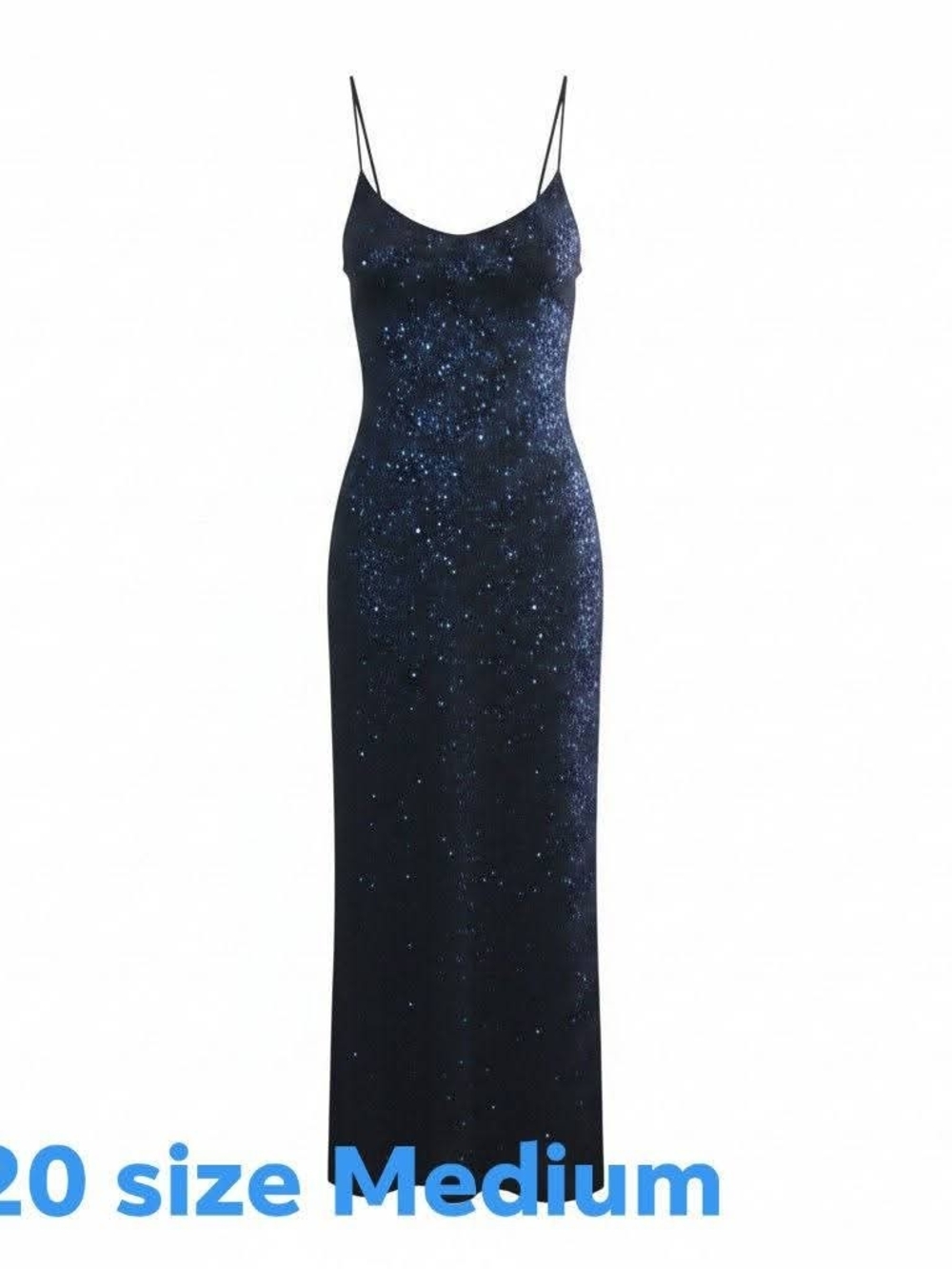 Elegant Navy Sequin Slip Dress with Spaghetti Straps